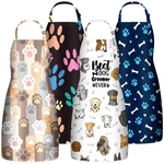 4 Pcs Dog Grooming Waterproof With 2 Pockets, Cute Puppy Pets Apron.... Fixed Price $41.00.