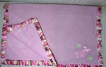 Bitty Brand Baby Blanket Pink Plush Brown Green Butterflies Satin Trim. Fixed Price $58.90.
