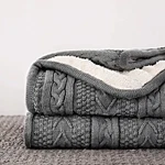 Longhui Bedding Acrylic Cable Knit Sherpa Throw 60"X80", Oversize, Grey. Fixed Price $82.17.