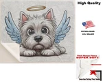 Digipups West Highland Terrier Dog Angel Cartoon Sherpa Fleece Throw Blanket. Fixed Price $58.95.