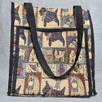 Vtge Tapestry Tote Bag Dogs Puppy Print Pet Lover Carryall Purse Zipper Pocket. Fixed Price $17.99.