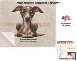 Digipups Italian Greyhound Dog Akc Breed Traits Cartoon Sherpa Fleece Blanket. Fixed Price $46.95.