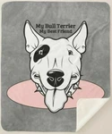 My Bull Terrier Best Friend Dog Breed Pink Logo Sherpa Fleece Throw Blanket. Fixed Price $42.95.