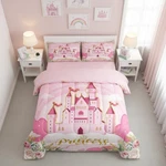Manfei Girls Women Princess Comforter Set Queen,pink 01. Fixed Price $68.41.