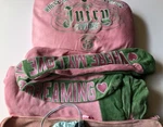 Vintage Juicy Couture Slumber Party Travel Blanket & Pillow Set. Fixed Price $95.00.