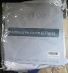 Softhour 2 Pack Twin Size Mattress Protectors. Vinyl Free. New Bag.. Fixed Price $15.00.