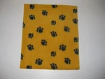Yellow With Black Paws Fleece Pet Blanket - Handcrafted 30 X 34. Fixed Price $15.00.