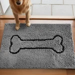 Dog Door Mat With Bone Design, Super Absorbent Microfiber Chenille, Non-sli.... Fixed Price $23.09.