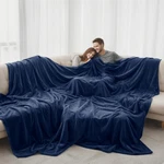 Lasyl Oversized Fleece Blanket 120", 10X10 Big, Soft, Dark Blue. Fixed Price $27.65.