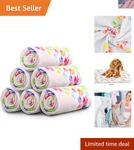 Versatile Paw Print Pet Blankets, 6 Pack - Lightweight, 24X28 For Travel & Home. Fixed Price $46.99.