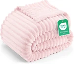 Utopia Bedding Pink Striped Fleece Blanket Twin Size Fluffy, Warm & Ligh. Fixed Price $22.51.