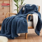 Codi Faux Fur Heated Throw Blanket, Navy Luxury Soft Heating Blankets With Fuzzy. Fixed Price $50.33.