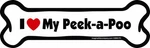Imagine This Bone Car Magnet, Love My Peekapoo, 2-INCH By 7-INCH. Fixed Price $12.92.