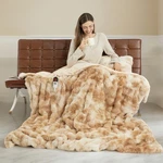 Faux Fur Heated Throw Blanket For Couch - 50"X60" Bubble Electric Bl.... Fixed Price $57.21.