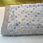 Just Born Baby Dream Big Little One Lion Blanket Silver Blue Satin Stars Dots. Fixed Price $24.95.