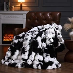 Faux Fur Throw Blanket For Couch, Fluffy Fuzzy 60X80INCH, Cow Print-black. Fixed Price $87.97.