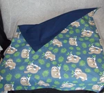 Handmade Flannel Blue Sloth Pet Dog Lap Bed Travel Car Seat Kennel Throw Blanket. Fixed Price $14.99.