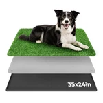 Burgeonnest Dog Grass Pad With Tray 35"X24" Includes Reusable Artificial Turf Fo. Fixed Price $69.24.