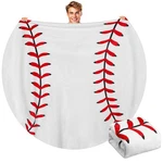60" Round Sports Throw Blanket For Teens Adults Flannel Baseball Softbal.... Fixed Price $29.92.