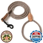 Mile High Life Dog Leash Braided Cotton Rope Leather Tip Heavy Duty Metal Clasp. Fixed Price $29.73.