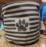 Design Imports Dii Round Pet Bin Stripe W/ Paw Patch, Large 15X18". Fixed Price $20.00.