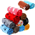12 Pieces Fleece Blankets For Pets Dog Puppy Paw Print Cat Bedding Cover Blan.... Fixed Price $33.64.