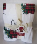 Peanuts Snoopy Winter Plaid Dog House Twin Bed Blanket 60"X90" White. Fixed Price $36.00.
