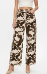 Nwt FOREVER21 Cow Print Rhinestone Wide-leg Jeans. Fixed Price $39.49.