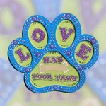 Hand-painted Mandala Print Magnet Has Four Paws Cute Pet Lover Decor. Fixed Price $21.99.