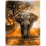 Hommomh 60"X80" Orange African Elephant Blanket Soft Fluffy Fleece Throw For .... Fixed Price $73.88.