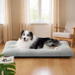 Washable Xl Dog Bed For Crate Extra Large Fluffy Plush Pillow 41X27 Gray. Fixed Price $55.71.