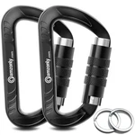 3INCH Auto Locking Carabiner Clips Heavy Duty, 12KN /2697LBS Lightweight Keyc.... Fixed Price $17.21.