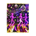Velveteen Plush Blanket Cat Disco World Dance Burst Vintage Style Pet Love Decor. Fixed Price $63.00.