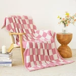 Checkered Knitted Throw Blanket, Cozy Soft Fluffy Plaid For Couch Bed.... Fixed Price $64.61.