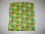Green With Multi-color Paws Fleece Pet Blanket Handcrafted 30 X 34. Fixed Price $15.00.