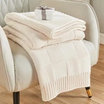 Cozecube Knit Throw Blanket, Cream White Checkered For Couch, Dec.... Fixed Price $58.52.