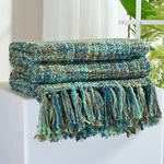Multi-color Green Cable Knitted Throw 60"X80",. Fixed Price $62.09.