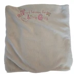 Just Born White Baby Blanket Thank Heaven For Little Girls Double Sided 38"X30". Fixed Price $23.98.