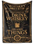 Whiskey Gifts For Men, Bed Flannel Plush Blanket (50"X 65") Lover.... Fixed Price $38.06.