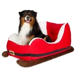 Santa's Sleigh Extra Large Holiday Pet Bed, Red And White, 40" 28" 19". Fixed Price $64.96.