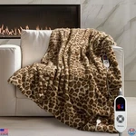 Luxury Faux Fur Heated Blanket Electric Throw - Leopard Print Ultra Soft Thick. Fixed Price $139.98.