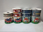 New Vintage Offray Craft Ribbon Trim Lot 10 Rolls Barnyard Print 25 Yards Nwt. Fixed Price $17.99.