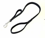 Soft 3 Foot Dog Leash With Traffic Handle, 1 Wide Flat Braided Poly Black. Fixed Price $19.95.