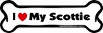 Imagine This Bone Car Magnet, Love My Scottie, 2" By 7'", White/black/red. Fixed Price $12.16.