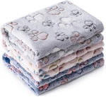 Premium Fleece Pet Blanket Set - 3 Soft Paw Print Throws For Dogs & Cats. Fixed Price $19.99.