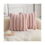 Neelvin Pink Faux Fur Cozy Soft Striped Decorative Throw Pillow... Fast Usa Ship. Fixed Price $33.32.