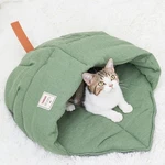 Cat Sleeping Bag,linen Fabric Bed Cave Leaf Nest Pet Cuddle Zone Covered .... Fixed Price $31.62.