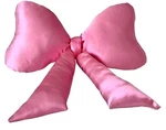 Luxape Bow Pillow - Shaped Silky Satin Pink 27" 24". Fixed Price $24.99.