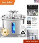 Ultra-quiet 108OZ Pet Fountain With Silicone Mat & 3 Filters Dishwasher Safe. Fixed Price $66.99.