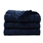 Battilo Navy Cable Knit Throw Blanket Super Soft Warm Cozy Couch 50X60 Inch. Fixed Price $28.54.